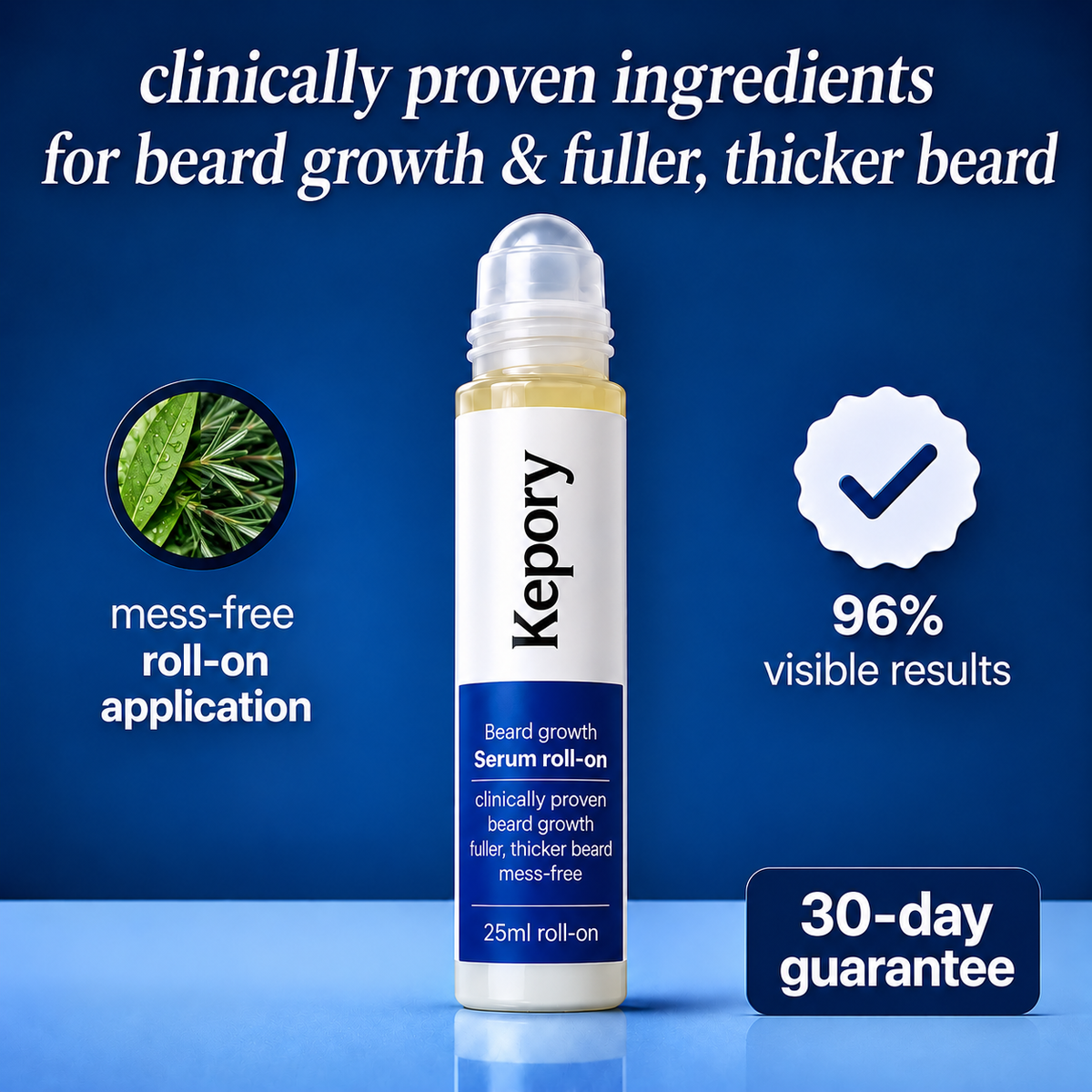 Kepory - beard growth roll on serum